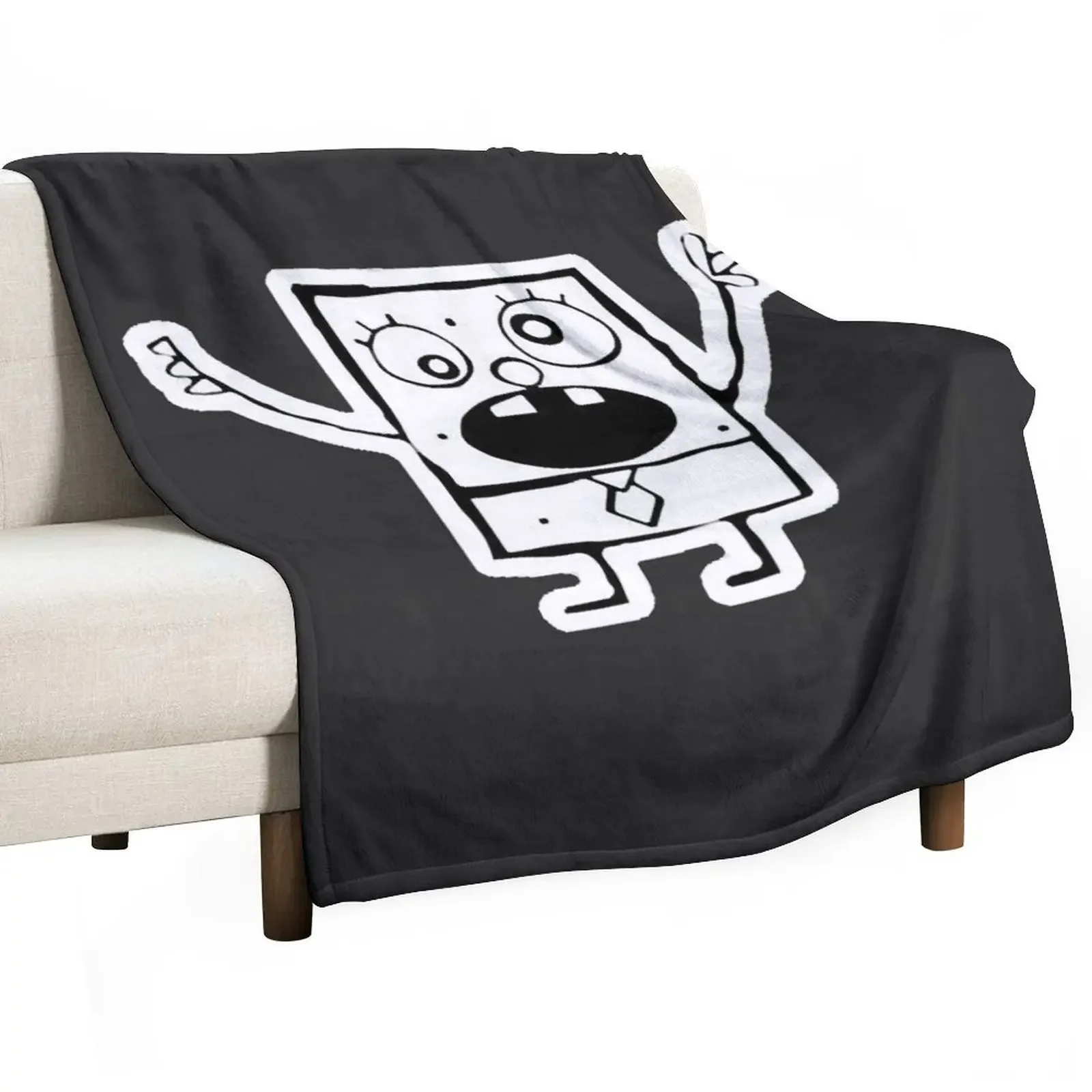 

doodlebob Sticker Throw Blanket valentine gift ideas Soft Beds Thin Summer Beddings Blankets