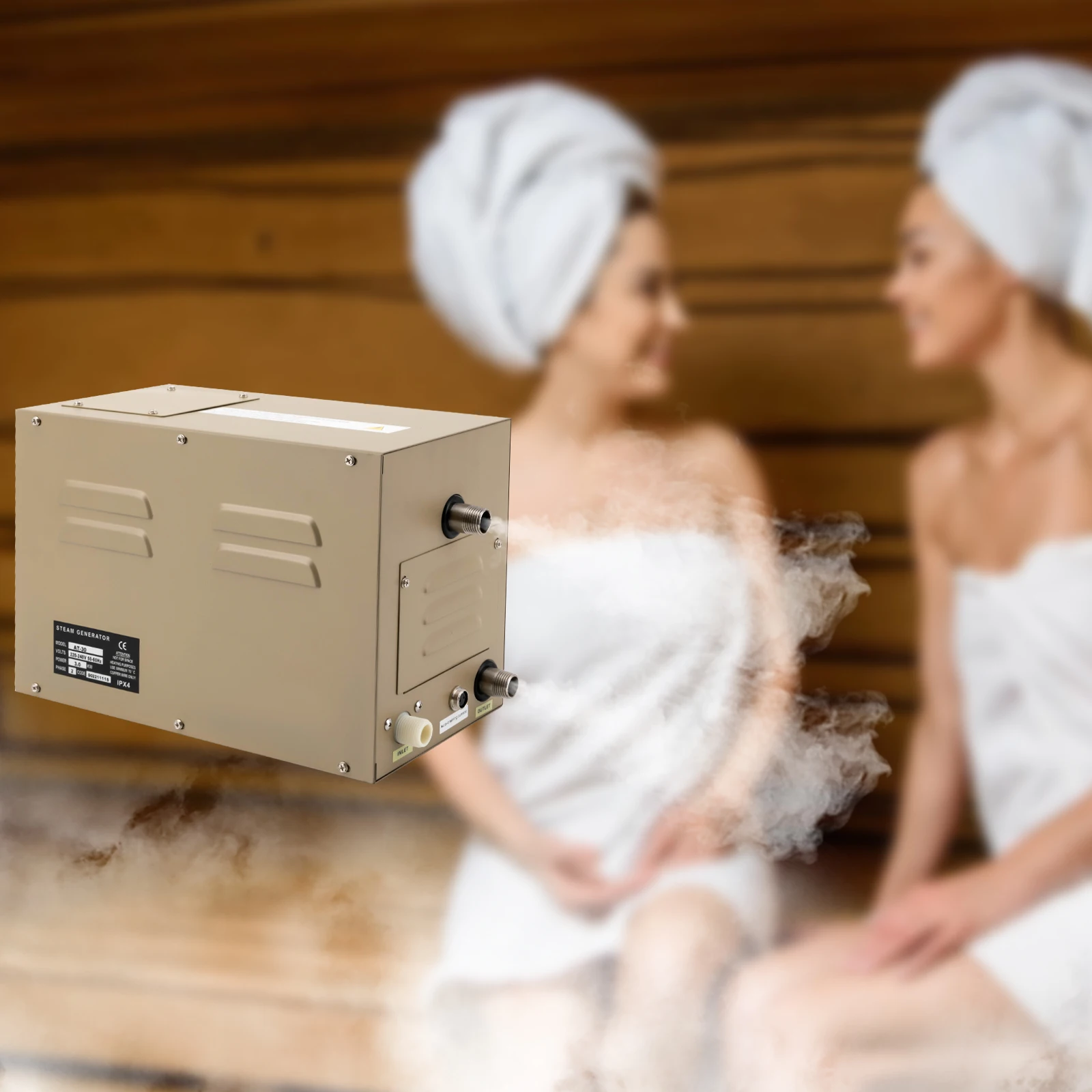3KW Commercial Self-Draining Steam Generator Shower System Home Steam Bath Spa Generator 30 min to 12 Hours 5