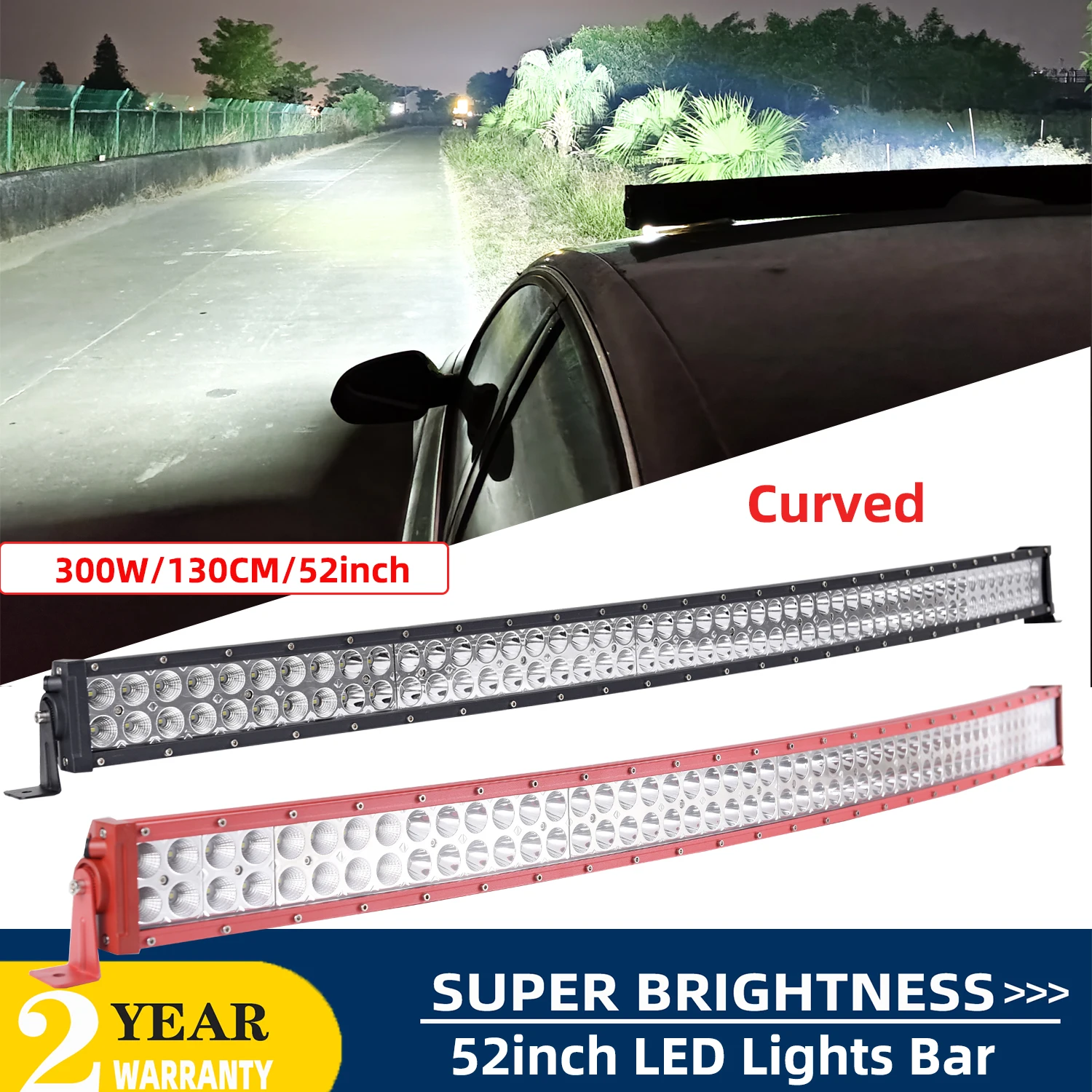 

LANGBO 52inch 300W Offroad 2-Row Led Work Light Bar Spot Flood Combo Beam 100000LM Light Bar for Truck ATV UTV SUV 12V 24V