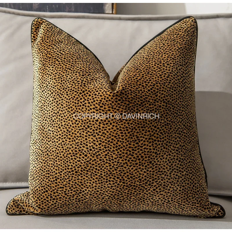 

Leopard Cheetah Dots Pattern Throw Pillow Covers Animal Skin Stripes Accent Cushion Case Modern Mediaeval Home Decor