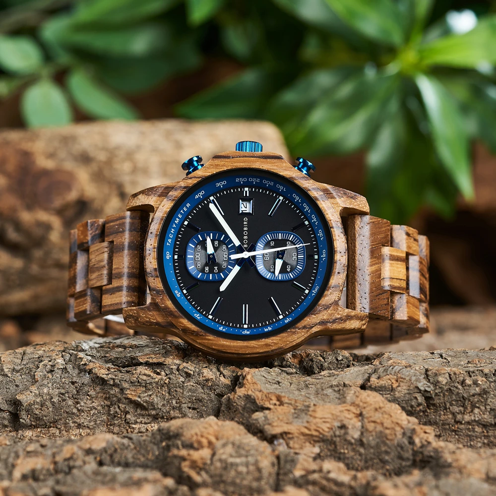 BOBO BIRD 2024 New Men's Watches, 2 Sub Dial Chronograph, Date Display, Support OEM Customized Dropshipping
