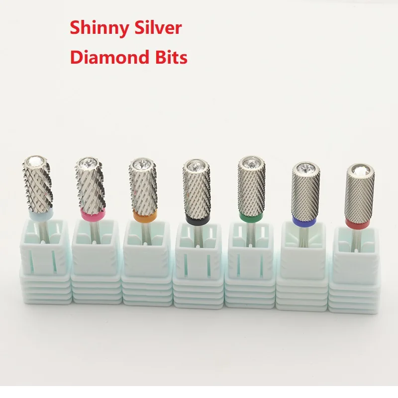 Nový silver! kvalita 6.5mm diamant velký kolo káča barel originální těžík ocel karbid manikúra dráp vrtačka kousek akta příslušenství