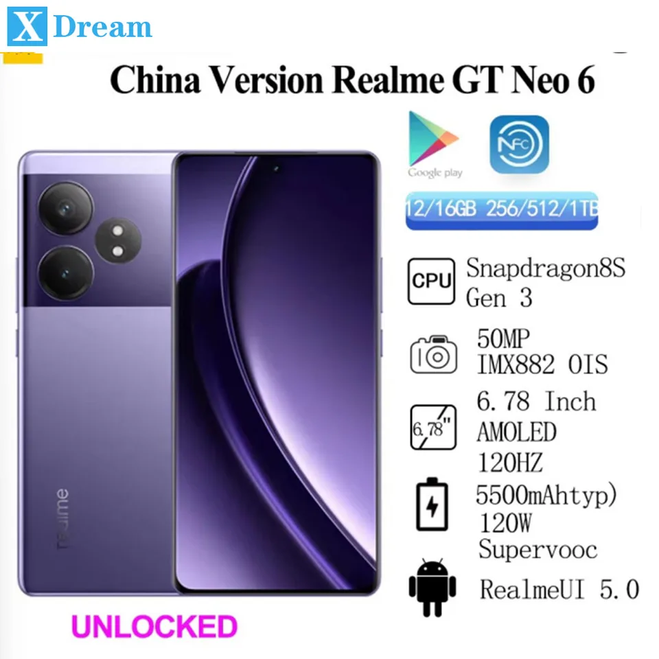 China Version Realme GT Neo 6 Unlocked Sim Network Region