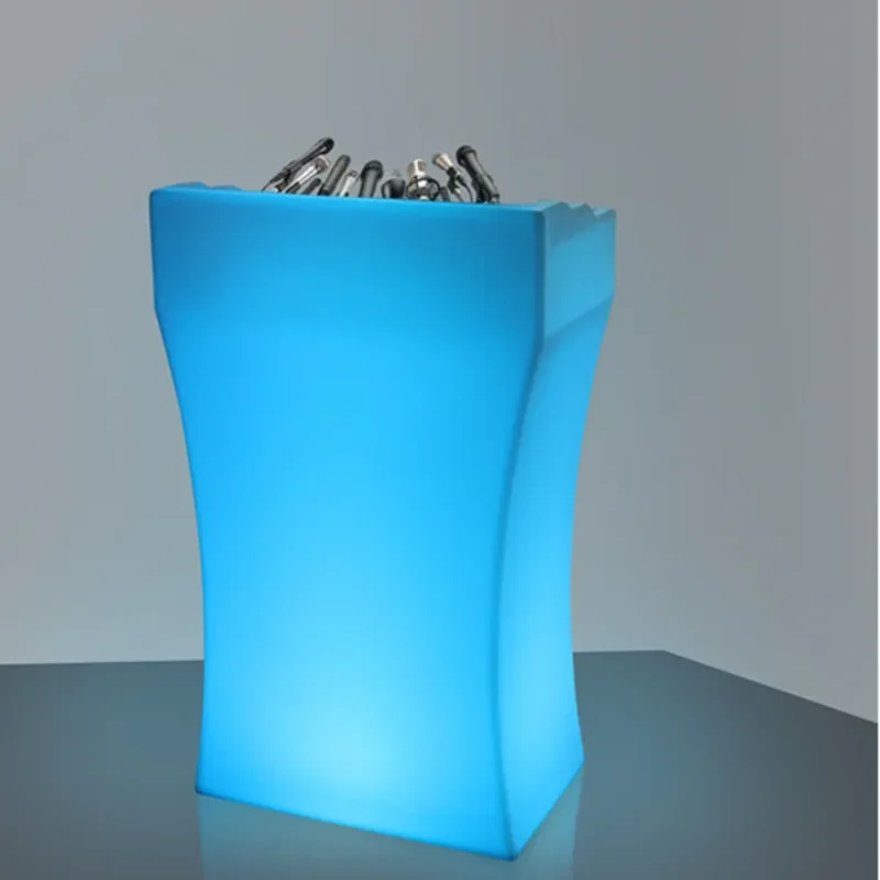 LED Rechargeable Bar Reception Desk Nightclub Simple Modern Cashier Counter Waterproof Lighted Up Coffee Table KTV Party Supply