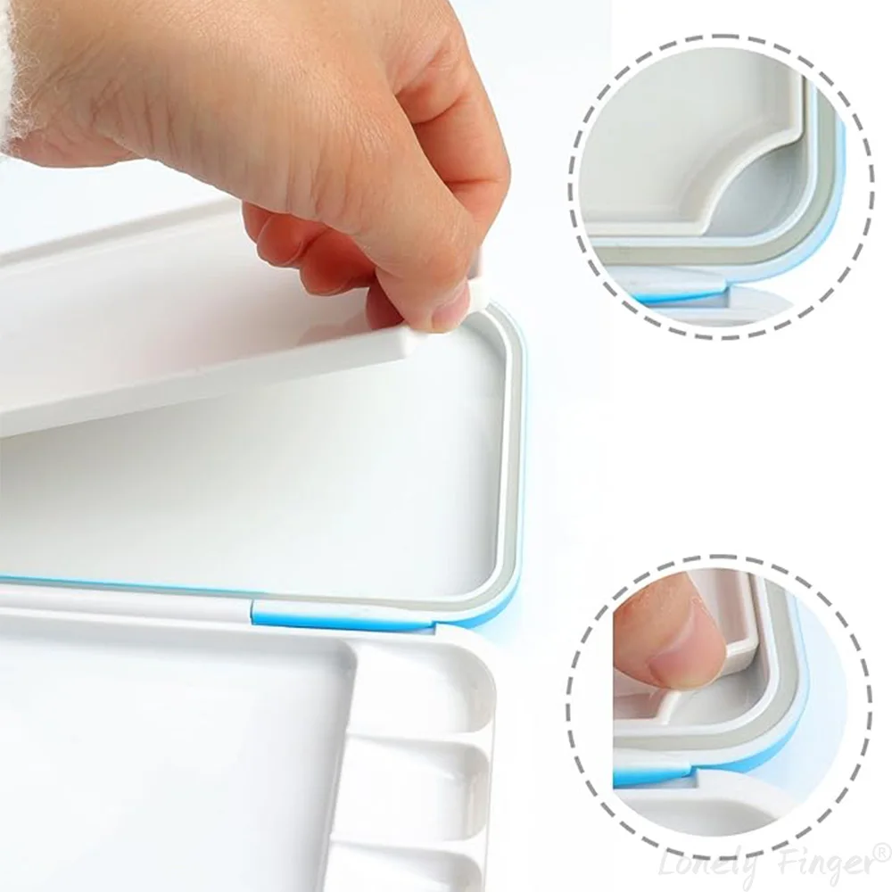 18 웰 수채화 물감 팔레트, 프리미엄 보습 접이식 여행 휴대용 접이식 페인트 팔레트 상자