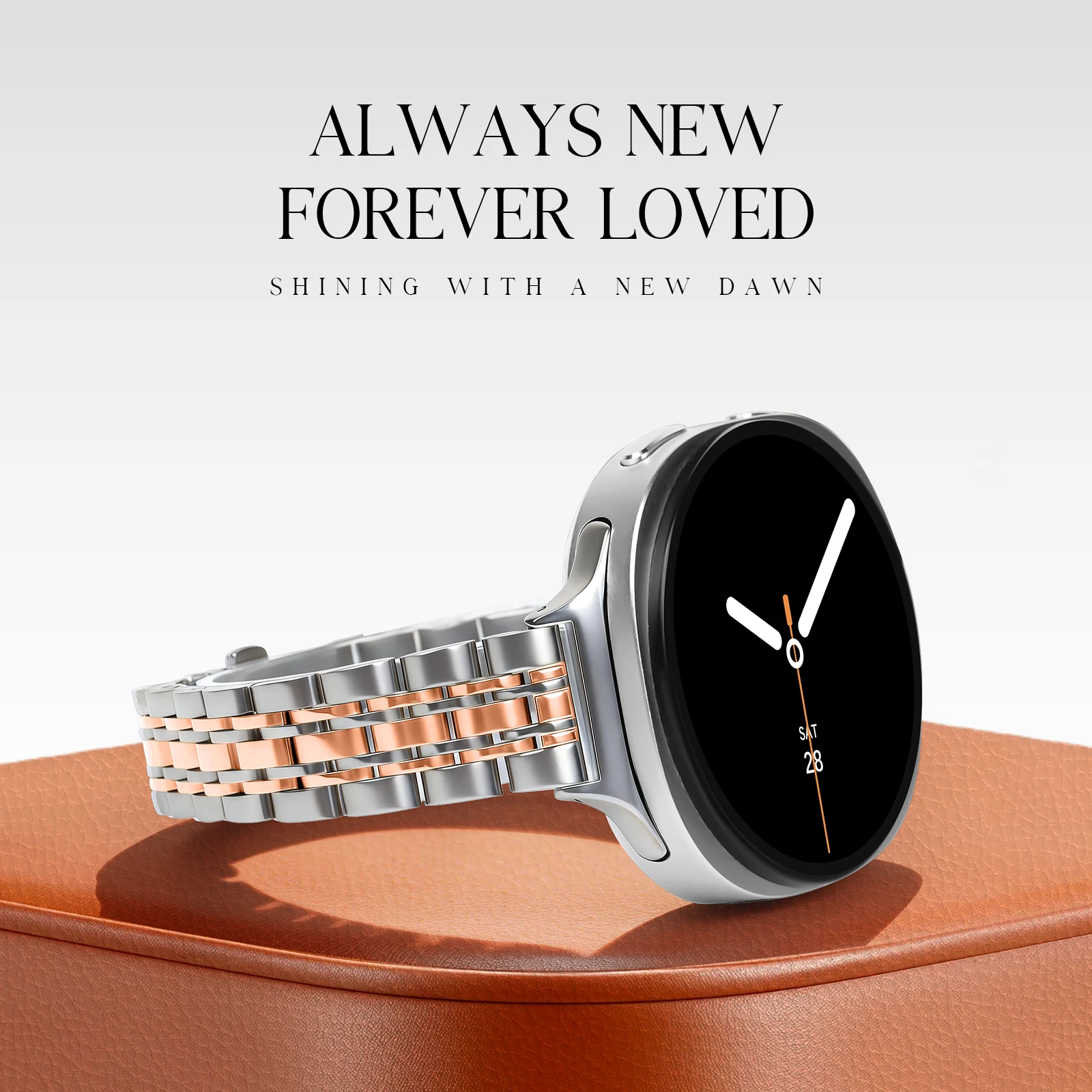Elegant Stainless Steel Watch Strap - Metal Link Bracelet