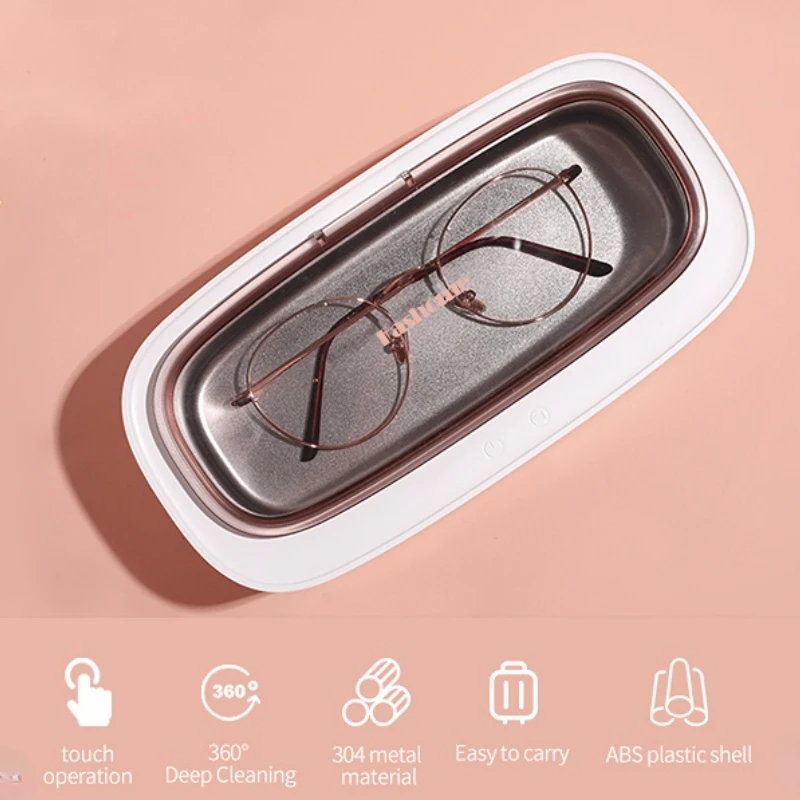 43000Hz Ultrasonic Jewelry Cleaner Machine Small Portable Glasses Watch Ultrasonic cleanser Box Household Glass Washing Machine