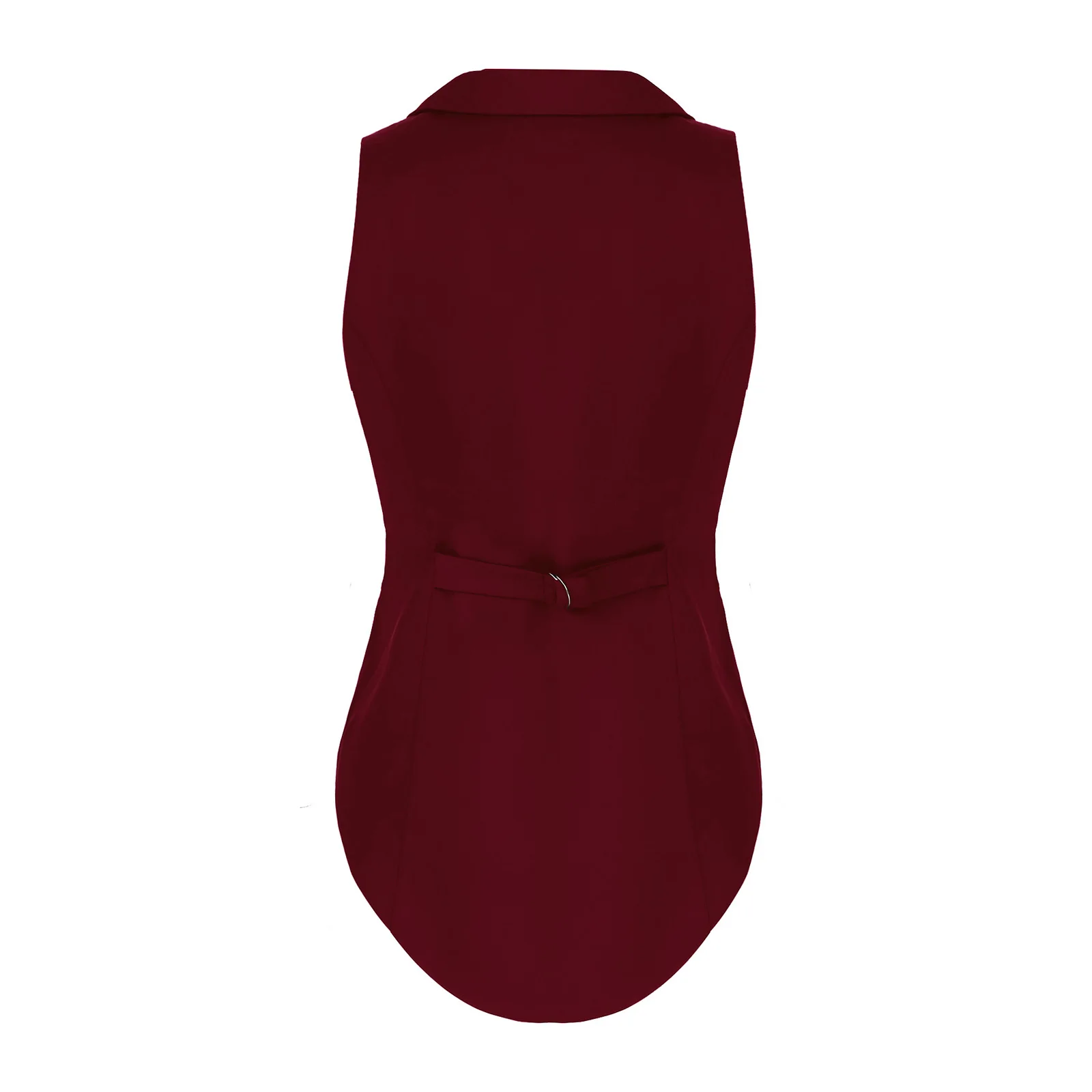 Women Lapel Waistcoat Office Work Ladies Sleeveless Blazer Curved Hem One Button Vest for Office Lady