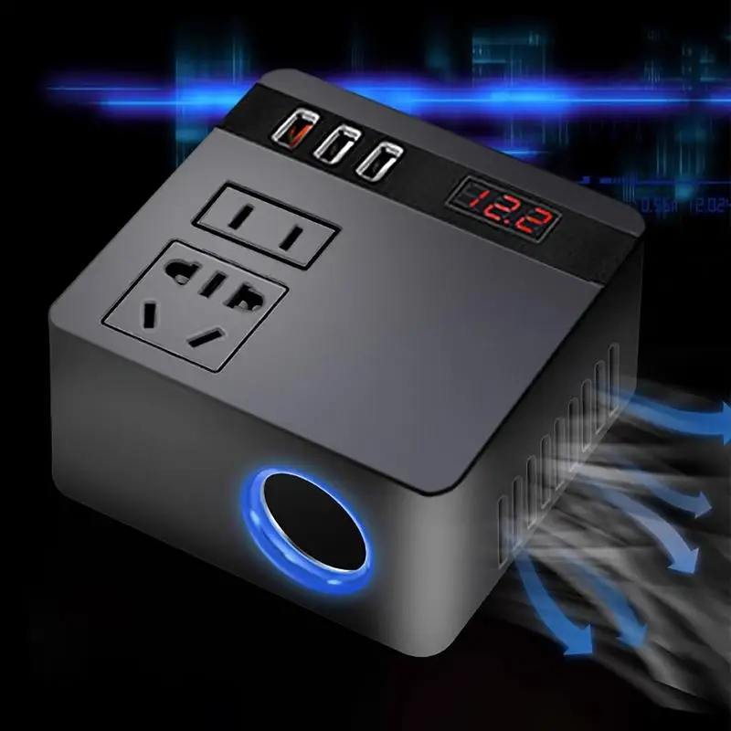 Car Plug In Adapter Outlet USB Ports Charger Quick Charging Electric Car Charger 150W Quick Charging For Travel Air Compressor