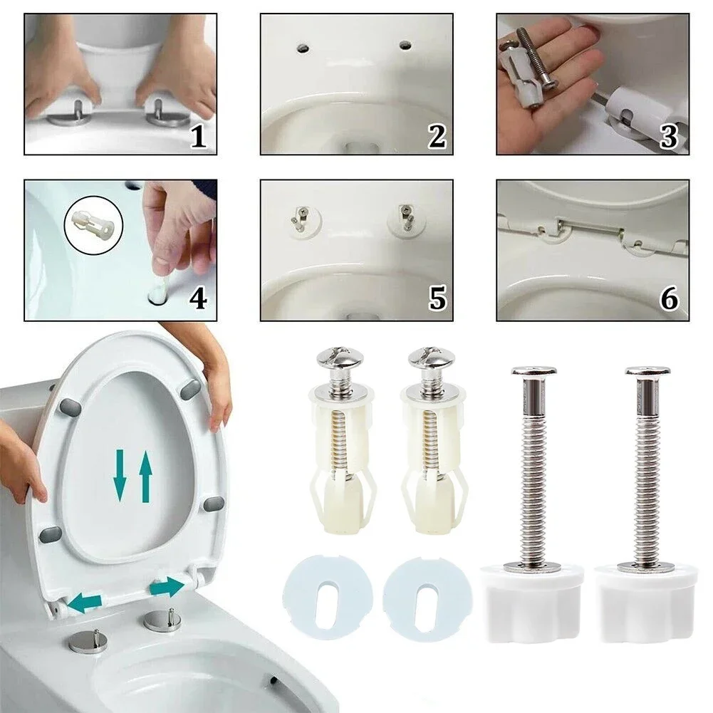 Top Fix Toilet Seat Screws Nut Cover Lid Pan Fixing WC Blind Hole Fitting Kits Universal Bathroom Accessories Replacement