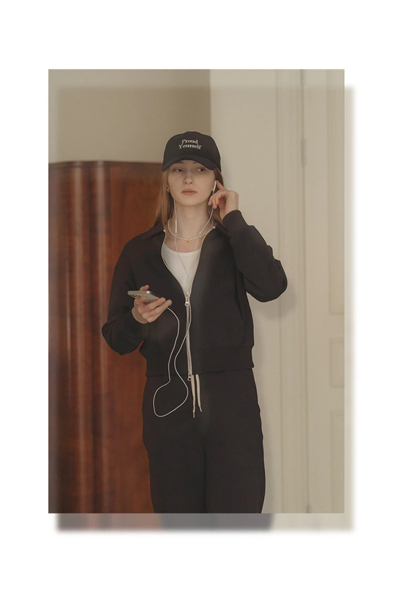 Autumn Winter Cotton Sets For Women 2 Pieces Long Sleeve Zipper Up Hoodies + Pants Set Womens Sweat Suit Sets Jogger Tracksuit