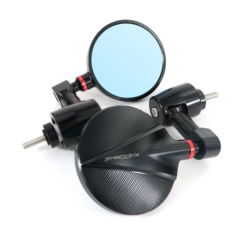 Fit For Triumph Street Triple R 09-19 Bar End Mirror Cnc Aluminum Cafer Racer Universal Handle Bar Rearview Side Mirrors