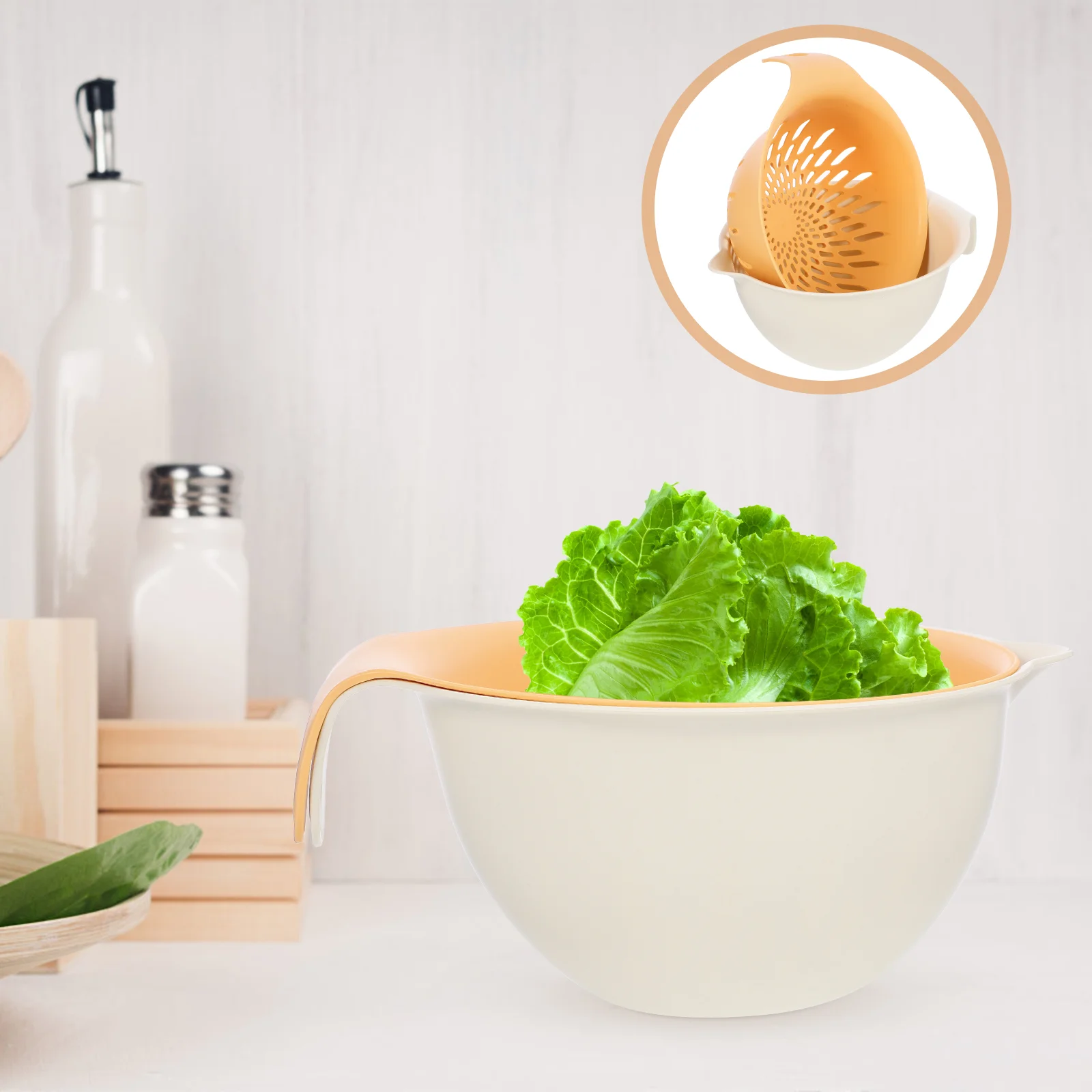 

Vegetable Basket Kitchen Drain Fruit Draining Container Grips Home Wash Strainer Plastic Convenient Handgrip