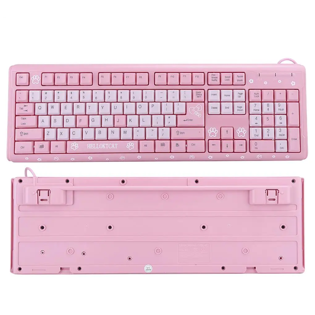 인체공학적 범용 노트북 와이어 키패드, 핑크 키보드, 사무용품, 귀엽고 매력적인 컴퓨터 키패드