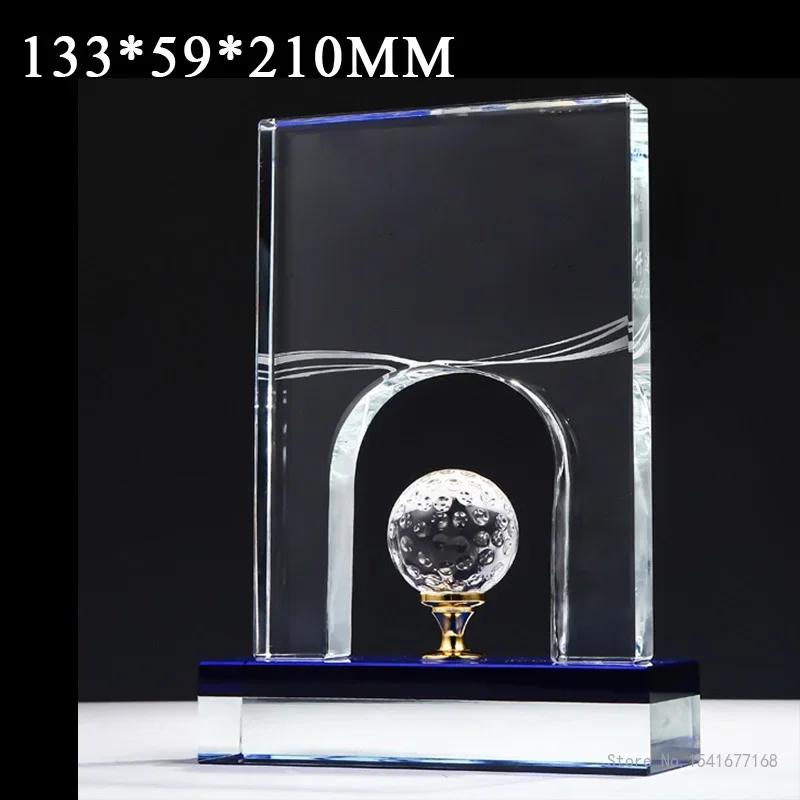 Customized Golf Metal Crystal Trophy, Total net score, Champion, Long Distance Award, Competition Prize, Home Decor, Transparent