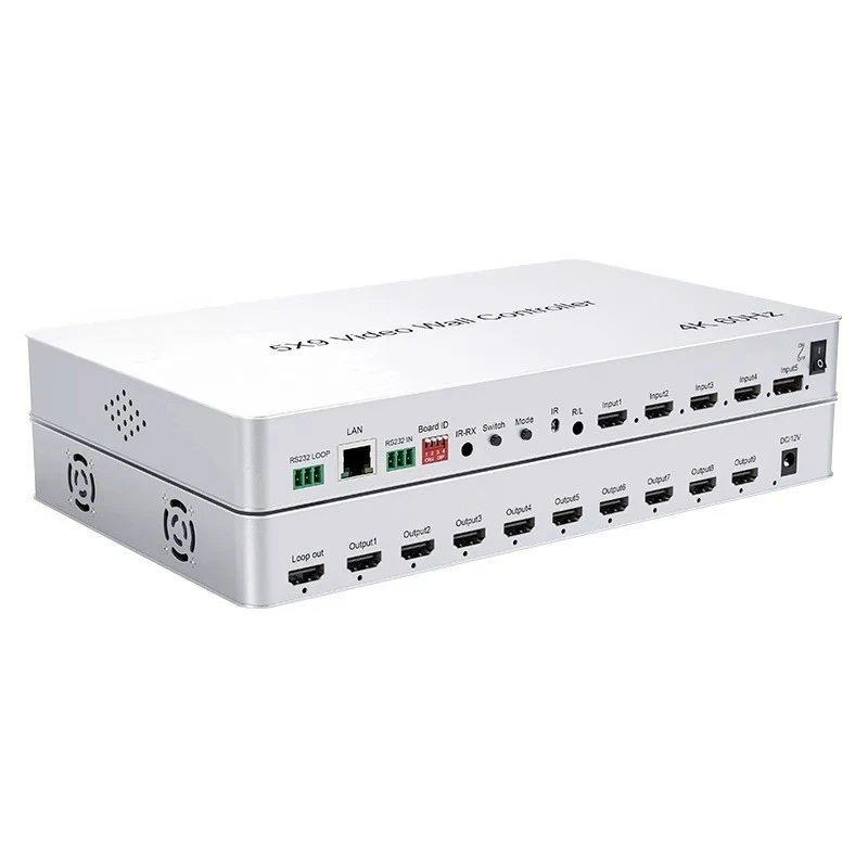 HDMI 2.0 5x9 스플라이서 TV 월 스플라이싱 스크린 컨트롤러 12V/2A 4K HD 3x3 2x2 수직 스크린 스플라이싱 장치 스크린 분배기