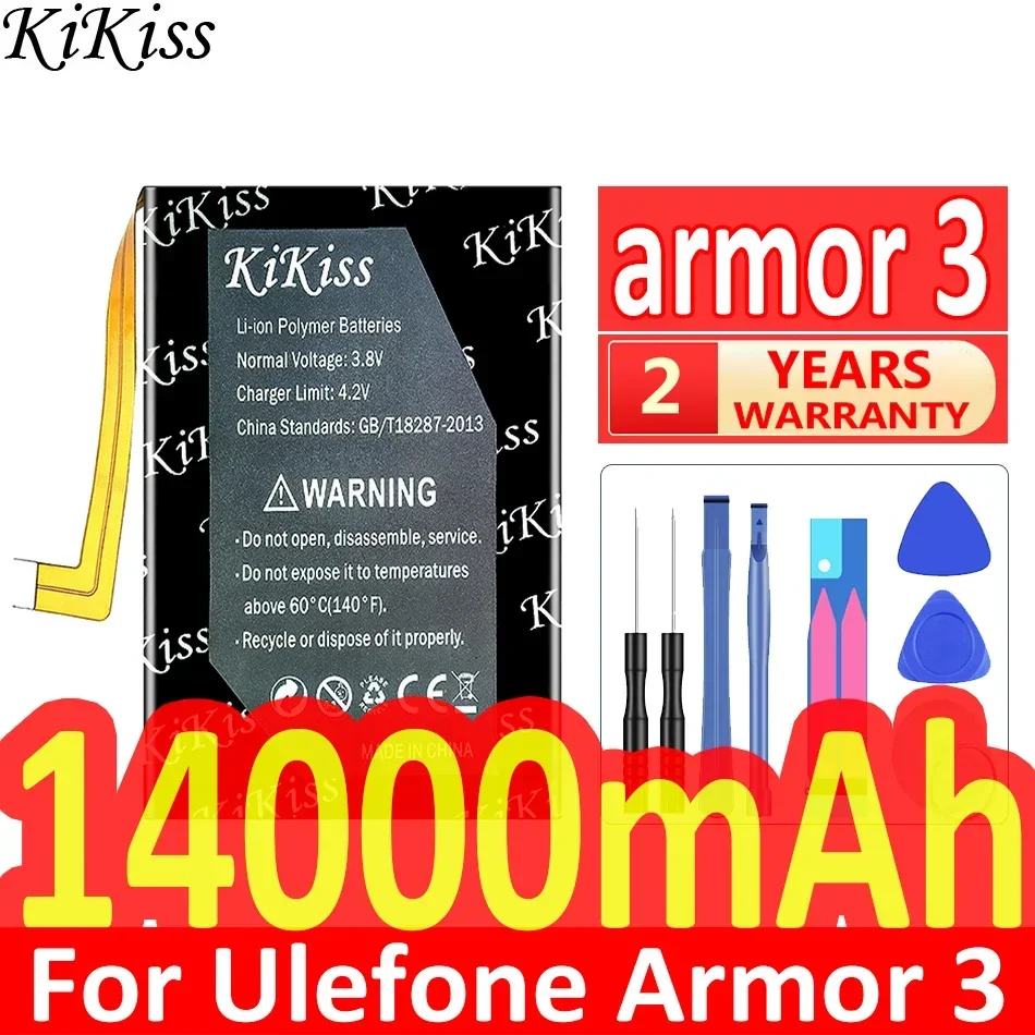 

Аккумулятор большой емкости 14000 мА · ч для Ulefone Armor 3 Armor3 3T 5,7 дюйма Мобильный телефон запасная батарея