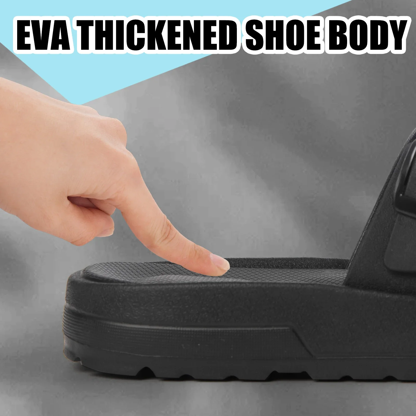Non Slip Slippers Casual adjustable double button thick sole solid color universal home daily outdoor walking men's slippers non slip slippers,soft slippers