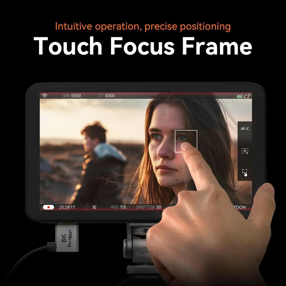 LS7P DSLR Camera Field Monitor, 7 Inch Touch Screen, HD 1920x1080 IPS, On-Camera