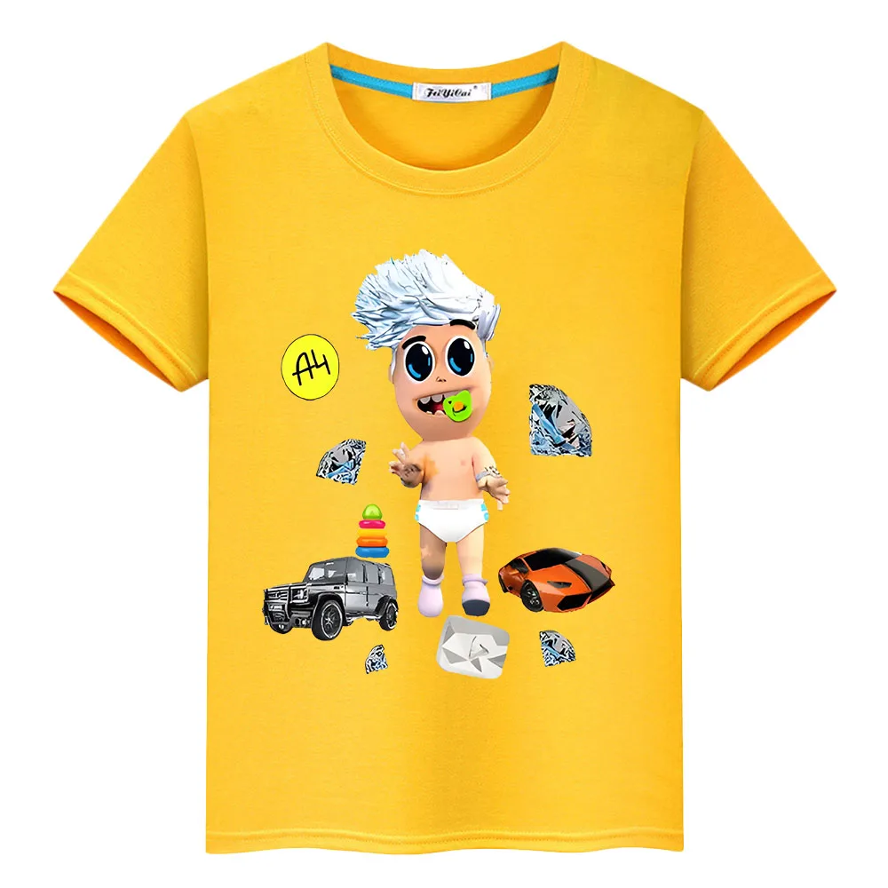 

Merch A4 100%Cotton Print T-shirt Summer boy girl clothes y2k one piece Casual Short Tops Vlad A4 anime Tees O-Neck kids clothes