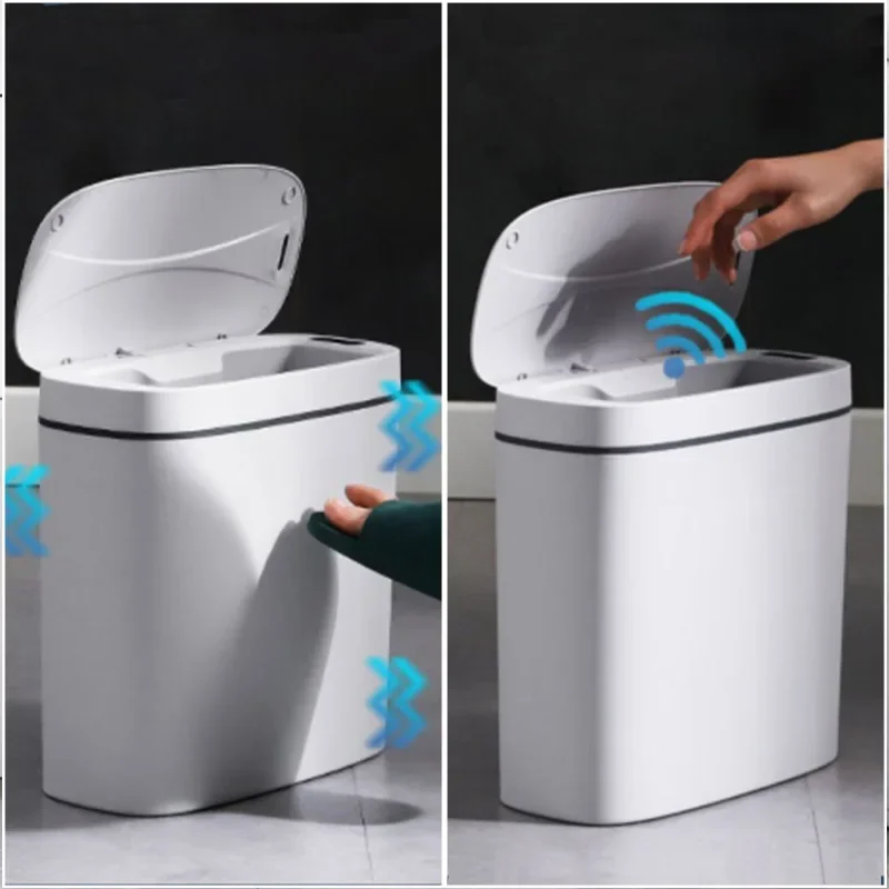 자동 터치 스마트 쓰레기통, 욕실 쓰레기 변기, 재활용 쓰레기통, 주방 센서 바구니, 쓰레기 양동이, 14L