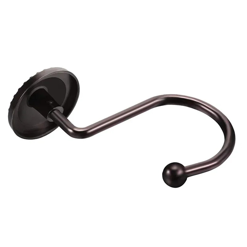 12PCS Antique Decorative Shower Curtain Hooks Rustproof Oil Rubbed Bronze Curtain Ring for Bathroom Curtains Rod