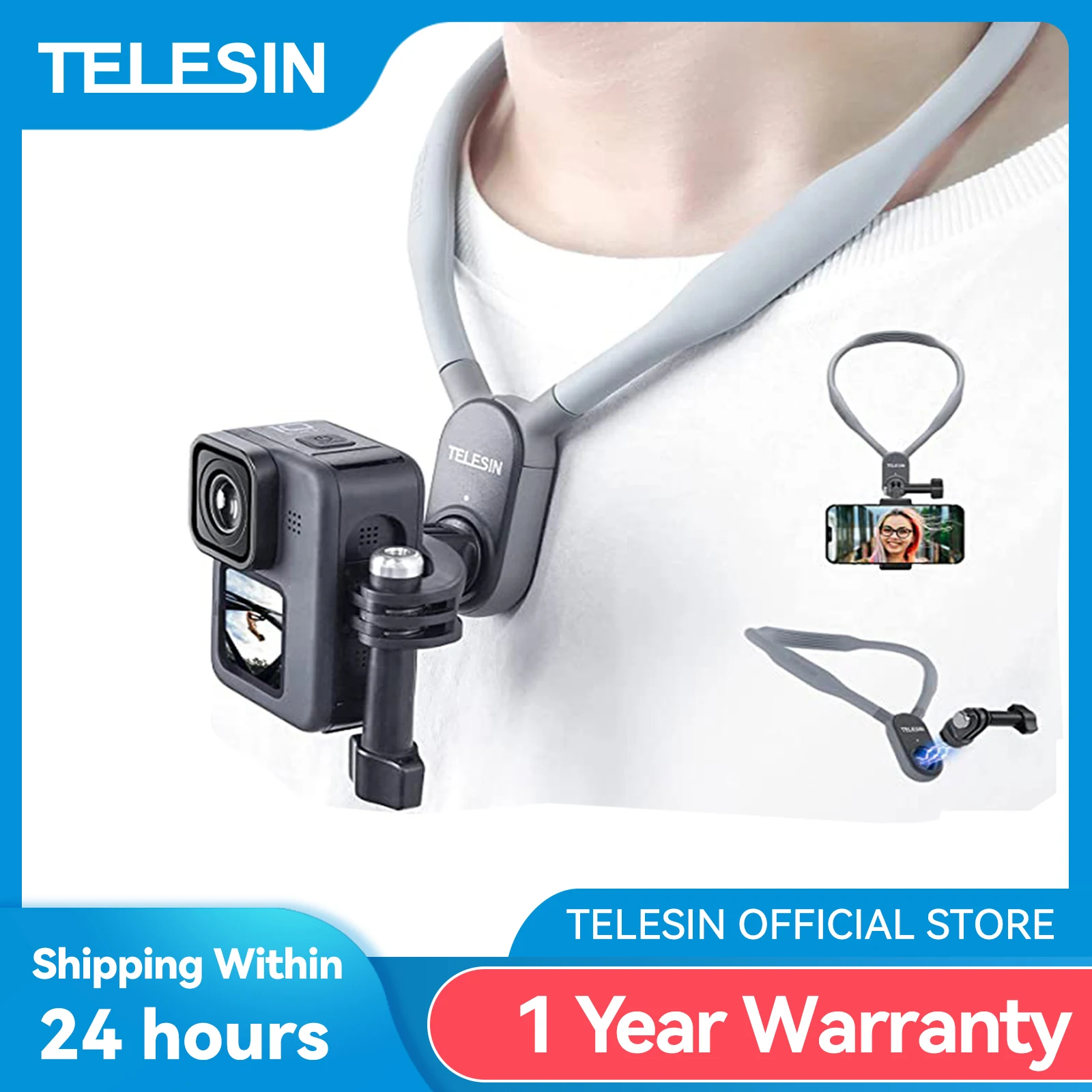 TELESIN° Bastão Flutuante De Selfie Para GoPro Hero 13 12 11 10 9 8 7 Series, DJI, Insta360