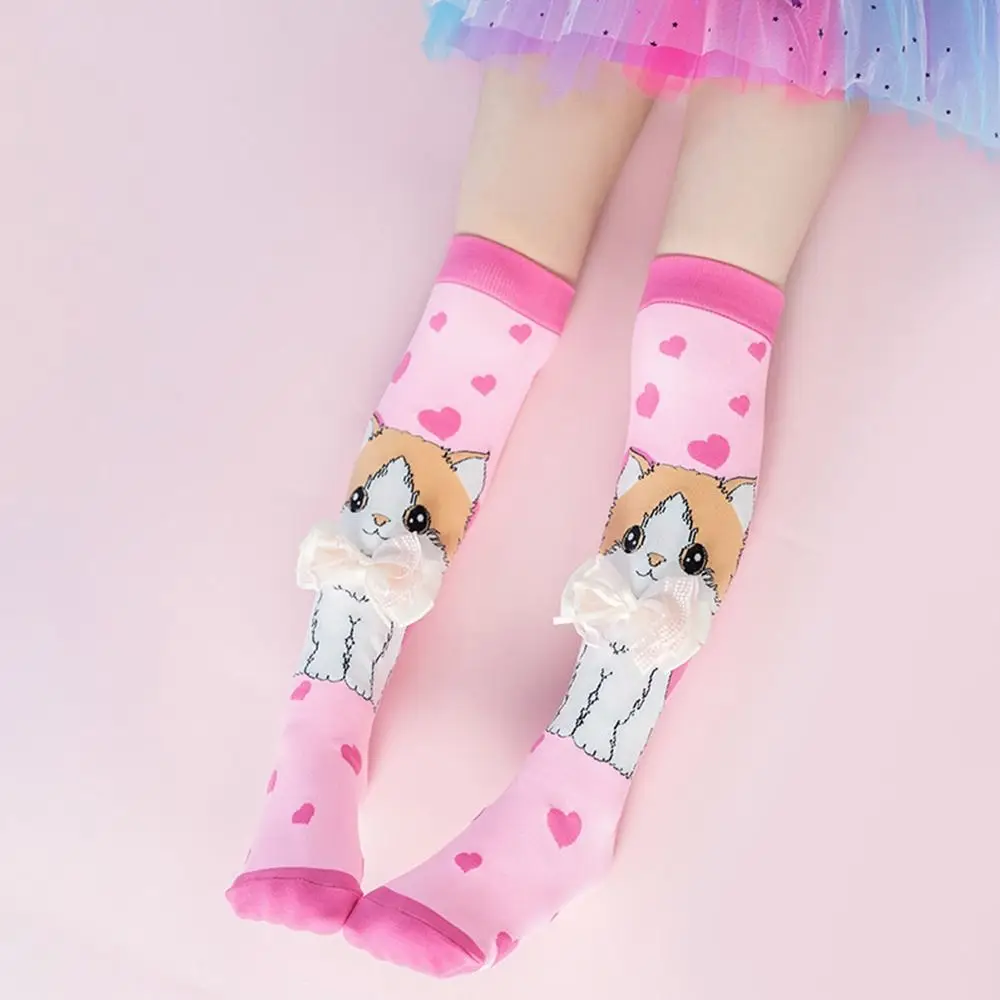 Cotton Cartoon Knee Socks for Kids with 3D Penguin and Koala Designs