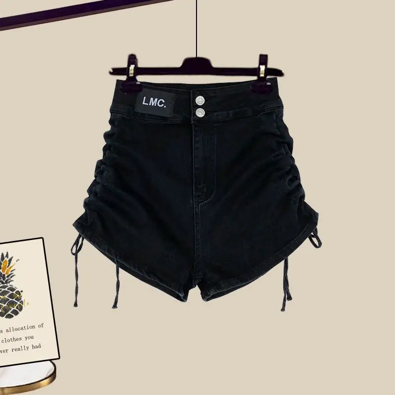 Spring and Summer Suit Women's 2023 New Fashion Sunscreen Shirt Slimming Vest Versatile Denim Shorts Three-piece Set