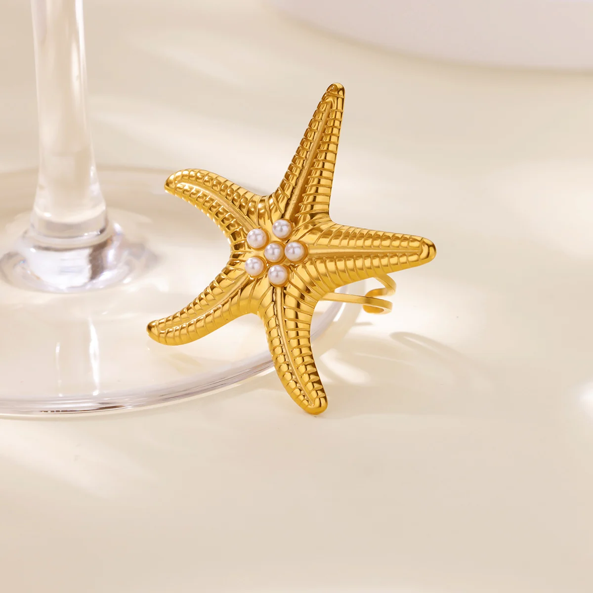 Ocean Starfish Jewelry Adjustable Stainless Steel