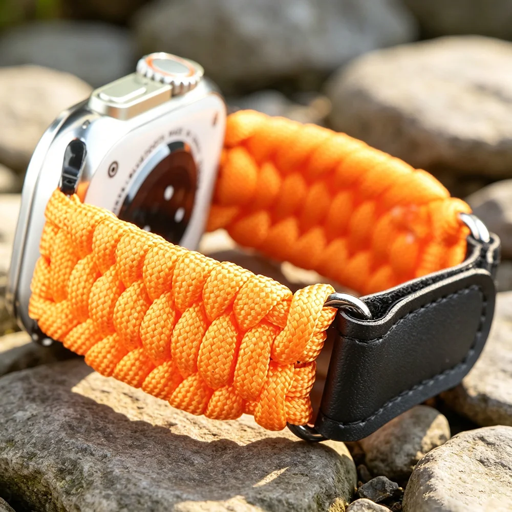Breathable Hand-Woven Rope Band for Men - Universal Smartwatch Strap