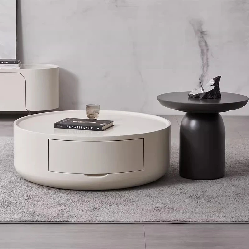 

Korea Storage Coffee Table Designer Drawers White Nordic Coffee Table Round Bedroom Meubles De Salon Living Room Furniture