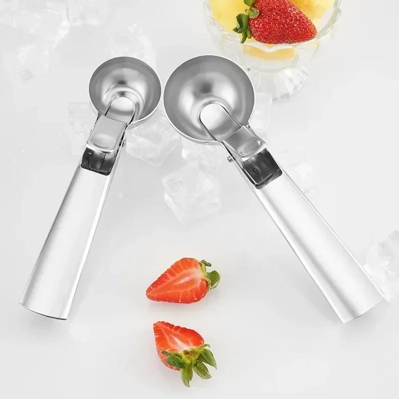 Stainless Steel Ice Cream Scoops Watermelon Fruit Spoon Ice Cream Ball Makers Fruit Ball Maker Summer Kitchen Tools ice cream scoop