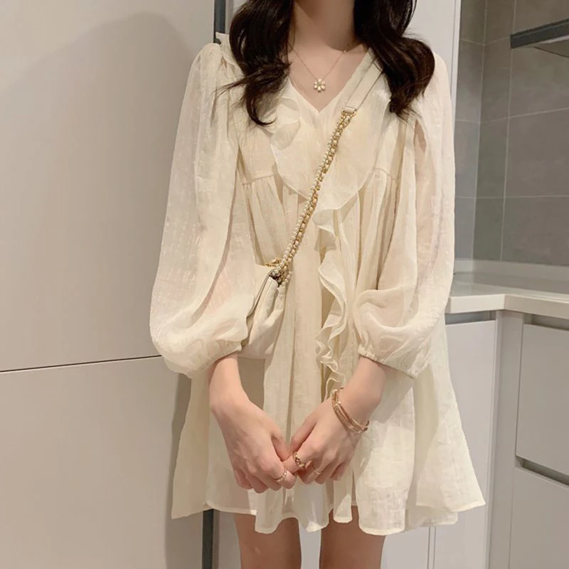 chiffon dress with sleeves