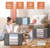 90L Under Bed Storage Containers  Foldable Closet Organizers Moving Bags with Clear Window and Reinforced Handles for Bedding 6