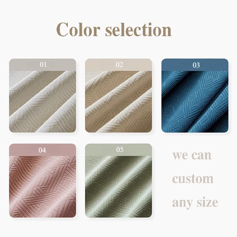 Velvet Curtains for Living Room Bedroom Modern Green Beige Solid Color White Tulle Blackout Window Treatment Drapes Custom Size - Image 5