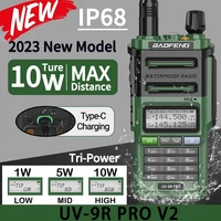 Baofeng UV-9R Pro V2 Waterproof IP68 Walkie Talkie Type-C Charger VHF UHF Ham Radio 50KM Long Range Upgrade UV-9R Plus 1