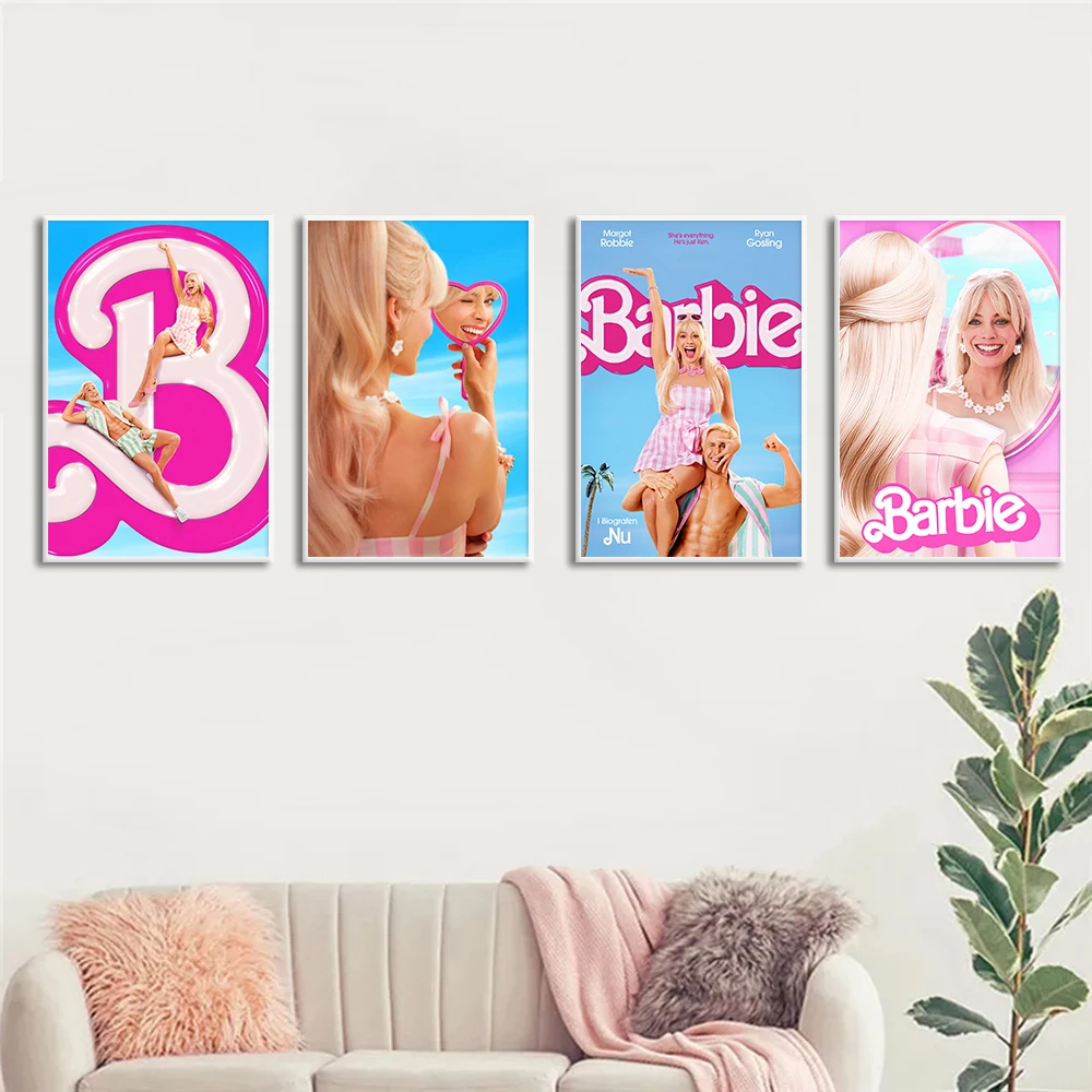 Barbie Wall Painting In Bedroom Barbie Movie Posters Modern Film