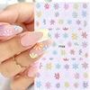 3d Nail Art Stickers Spring Summer White Daisy Florals Flowers Leaves Fruits Decals For Nails Decoration Manicure Salon Beauty 2