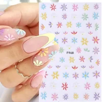 3d Nail Art Stickers Spring Summer White Daisy Florals Flowers Leaves Fruits Decals For Nails Decoration Manicure Salon Beauty 2
