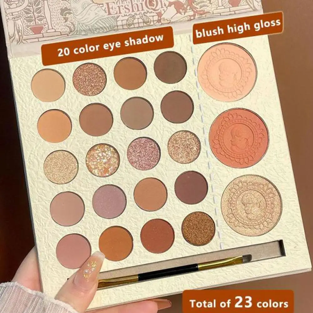 

23Colors Eye Shadow Palette With Brush Matte Pearly Up Sequins Make Lasting Pallete Eye Eyeshadow Pigments Cosmetic Makeup R1C6