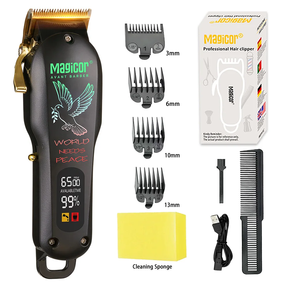 MAGICFUL New Professional Hair Clipper Rechargeable Electric Trimmer For Men Beard Kids Barber Cutting Machine Haircut Machine