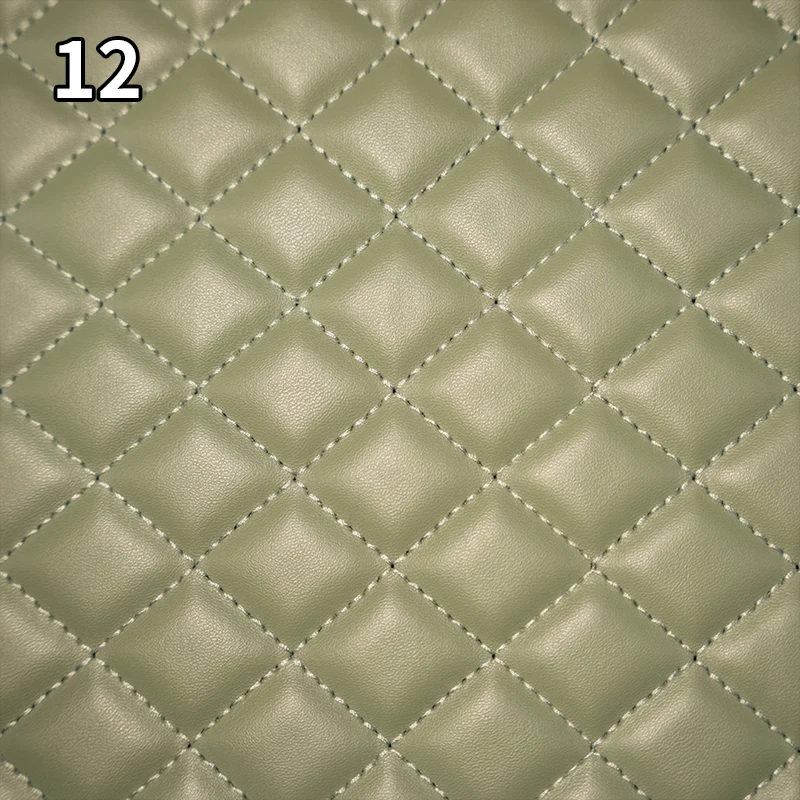 Premium Quilted Faux Leather Fabric with Thick Sponge Padding for Upholstery and DIY Projects