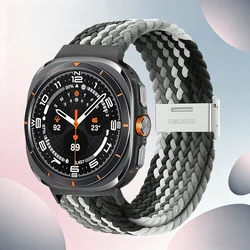 Braided Elastic Sport Bracelet Band - Watch ultra 47mm (Black chocolate)