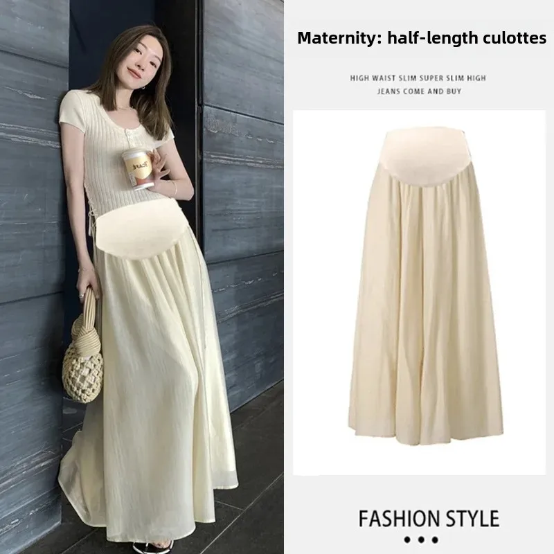 Maternity High Waist Wide Leg Pants Skirt Casual Comfortable Versatile Design Summer Hot Sale Of The Season Slimming G