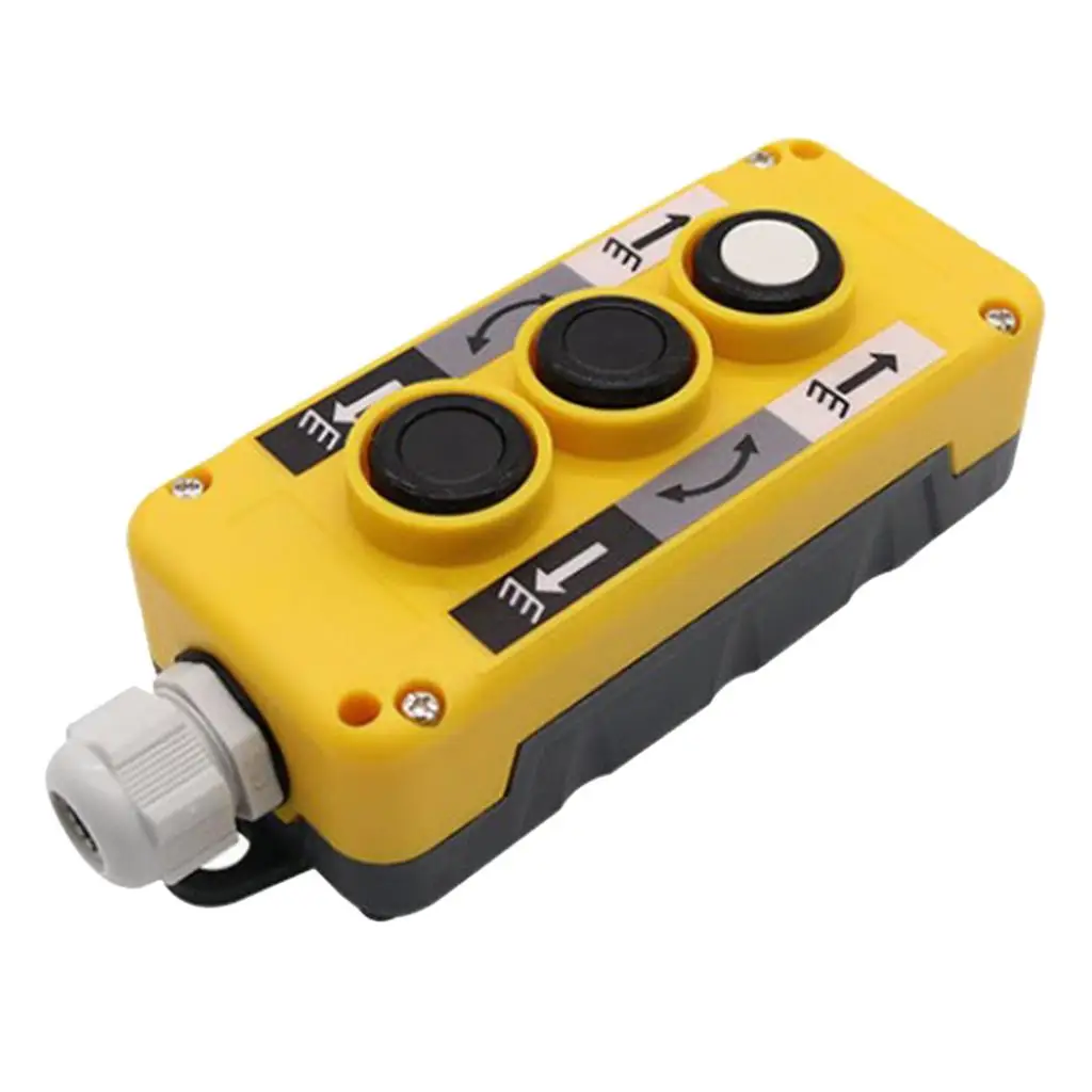 ABS Plastic 2/3/4 Push Buttons Switch Waterproof Emergency Stop Switch for Electric Crane Hoist Pendant Control Station