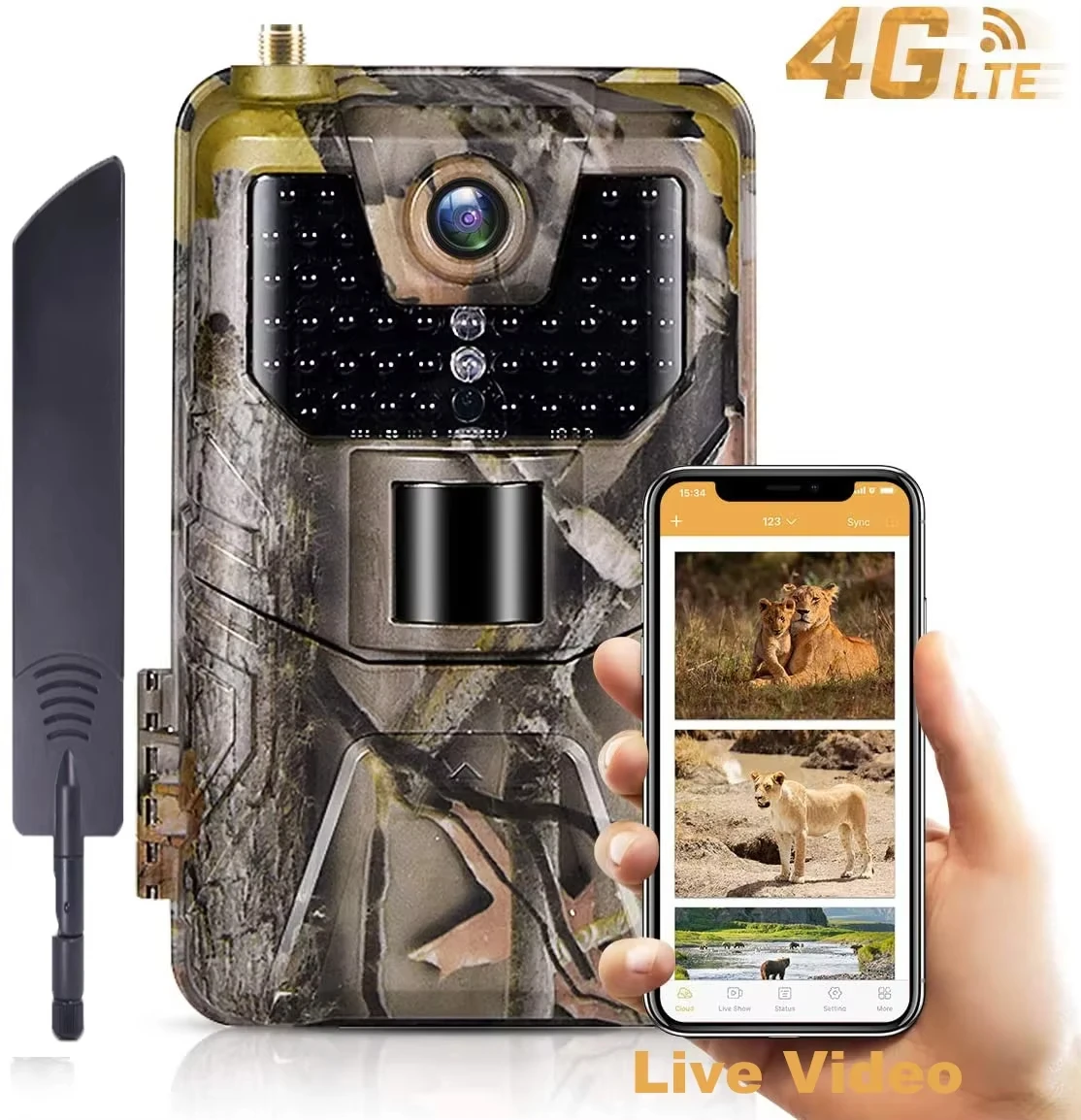 Live Broadcast 4K 36MP APP Trail Camera Cloud Service Wildlife Hunting Surveillance 940nm 4G Wireless CameraHC900PRO Photo Traps 5