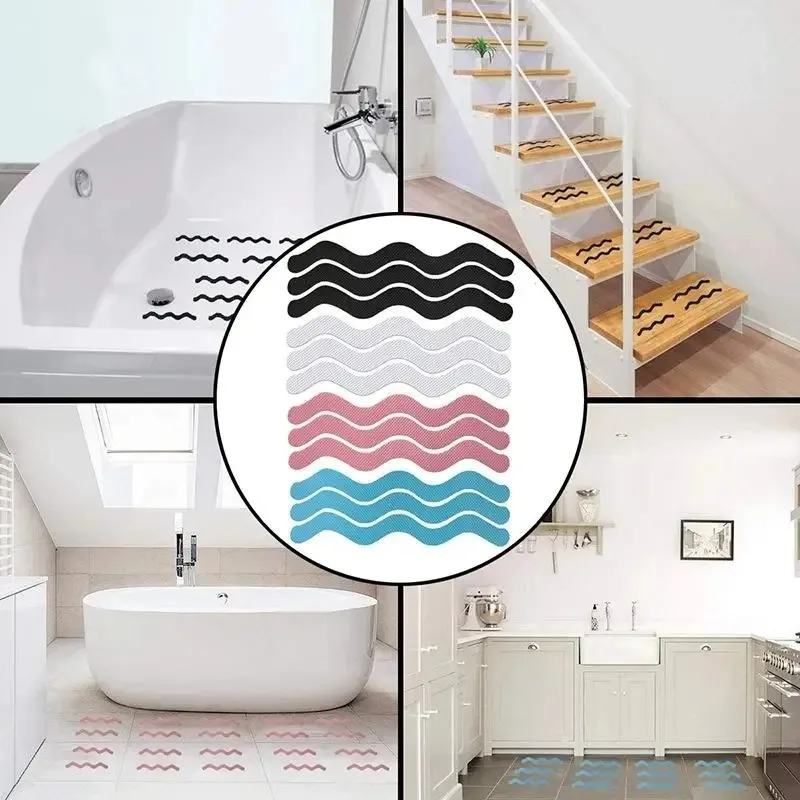 6/12/24 Stück 7,08/7,87 Zoll S-förmige Anti-Rutsch-Streifen für Badezimmer, Boden, Badewanne, Treppen, rutschfeste Aufkleber – Detail 4
