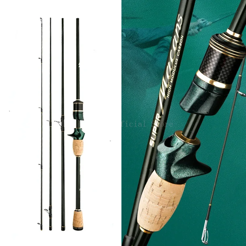 Spinning Casting Fishing Rod 1.8-2.4m 4 Pieces Ultra light 55cm Travel Rod