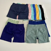 No Logo Shorts Low Ribbed Band Yoga Shorts Seamless Scrunch Bum Workout Gym Shorts Booty Stretch Running Shorts Fitness Clothes